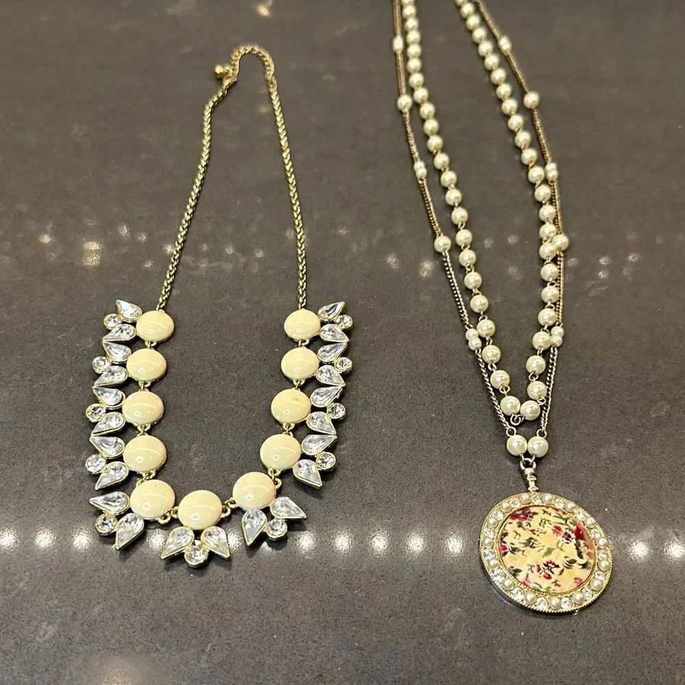Fashion Jewelry Bundle-2 Ivory Necklaces